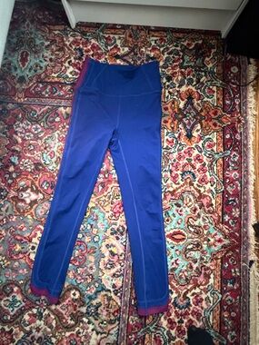 FP Movement by Free People Royal Blue Leggings with Magenta Trim